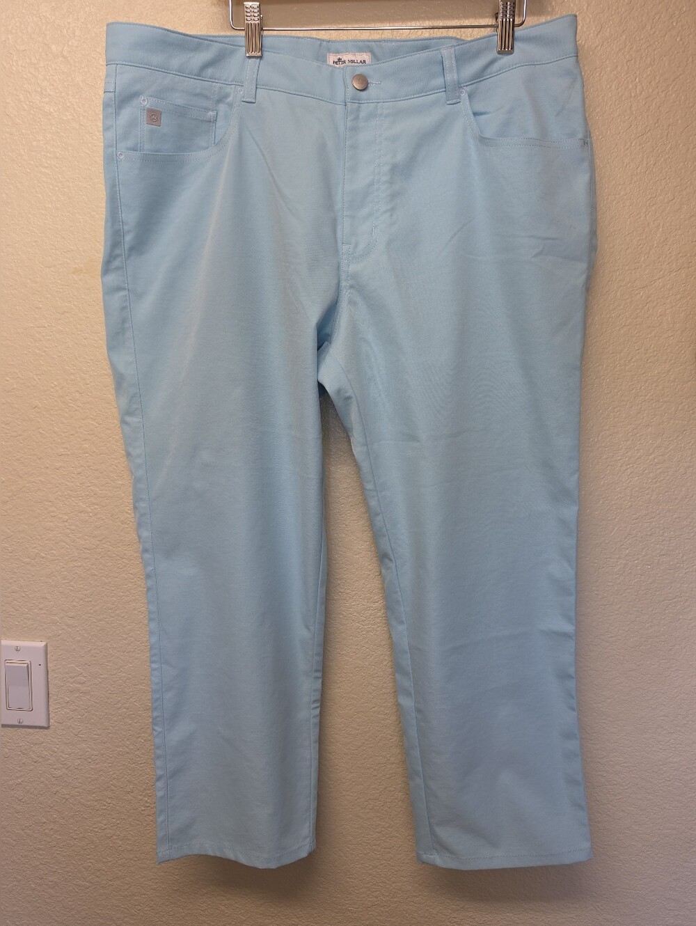 Peter Millar Men's Sz 38x30 Willow Mist Performance Five-Pocket Pants EUC